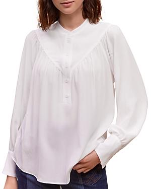 Gerard Darel Camill Gathered Silk Blouse