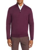 Canali Melange Merino Quarter Zip Sweater