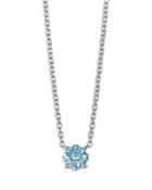 Lightbox Jewelry Lab Grown Blue Diamond Pendant Necklace In 10k White Gold, 1 Ct. T.w.