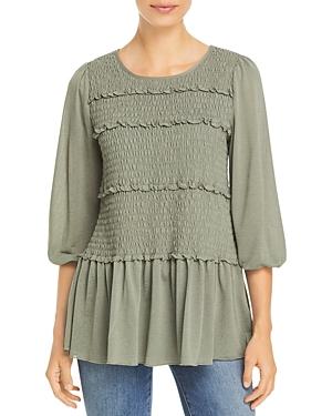 Single Thread Smocked Ruffle Trim Top