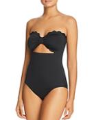Kate Spade New York Scalloped Cutout Bandeau One Piece Swimsuit