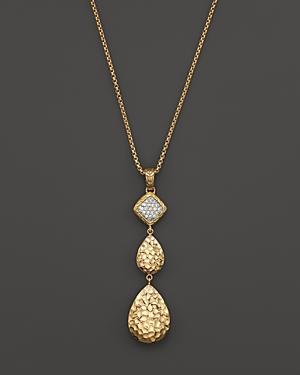 John Hardy 18k Gold Palu Pave Diamond Long Pendant Necklace, 16