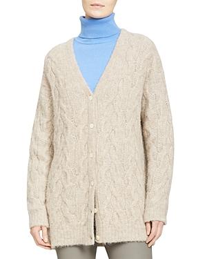 Theory Button Front Cable Knit Cardigan