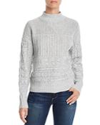 Aqua Cable-knit Mock-neck Sweater - 100% Exclusive