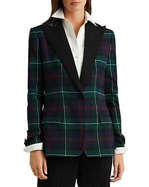 Lauren Ralph Lauren Plaid One Button Blazer