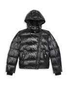 The Kooples Cropped Hooded Puffer Coat