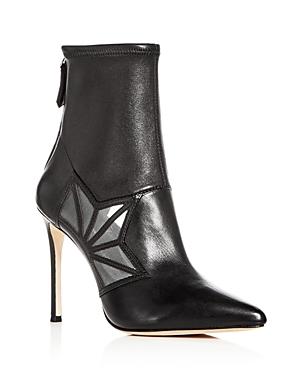 Pour La Victoire Women's Ceara Leather & Mesh Pointed Toe Booties