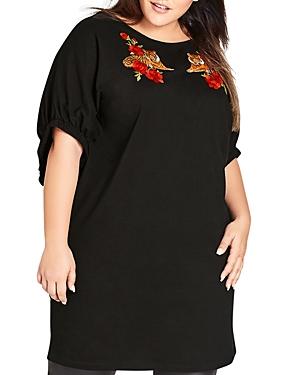 City Chic Plus Embroidered Tunic