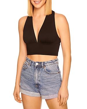 Susana Monaco Plunging V-neck Cropped Tank