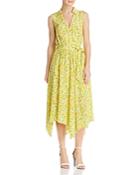 Boutique Moschino Lemon-print Silk Wrap Dress