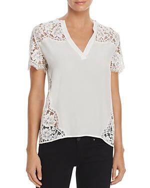 Sandro Maryline Lace-inset Silk Top