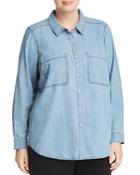 Eileen Fisher Plus Chambray Button-down Top