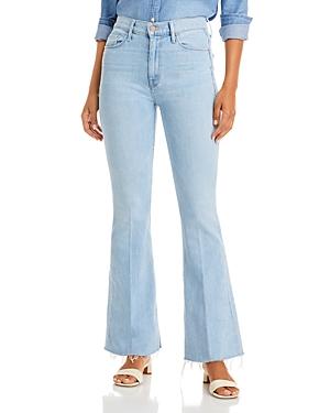 Mother The Weekender Cropped Distressed Flare Jeans In Mentally Elsewhere