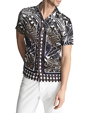 Reiss Niro Camp Collar Short Sleeve Tropical Shirt