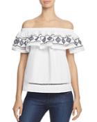 Endless Rose Embroidered Ruffle Off-the-shoulder Top - 100% Exclusive