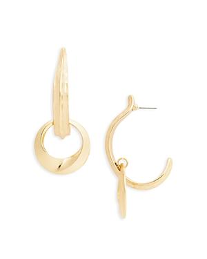 Aqua Double Hoop Drop Earrings