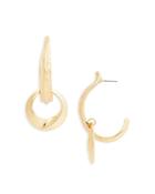 Aqua Double Hoop Drop Earrings