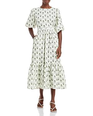 Rhode Maryam Floral Print Linen Dress