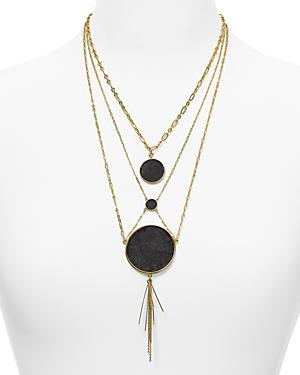 Rebecca Minkoff Leather Inlay Necklace, 16
