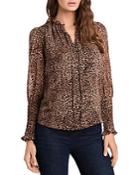 1.state Leopard Muses Smocked Top