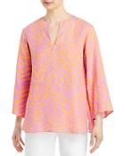 Lafayette 148 New York Hawley Tiger Striped Linen Blouse