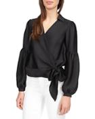 Michael Michael Kors Hammered Satin Wrap Top