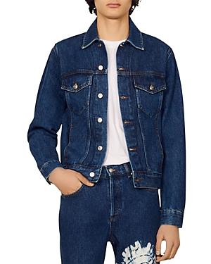 Sandro Tie Dyed Back Denim Trucker Jacket