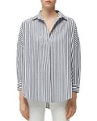 French Connection Rhodes Striped Pullover Cotton Shirt
