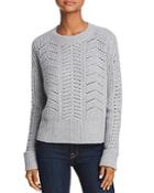 Aqua Cashmere Chunky Pointelle Cable Cashmere Sweater - 100% Exclusive