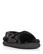 Moncler Women's Solarisse Faux Fur Slingback Sandals