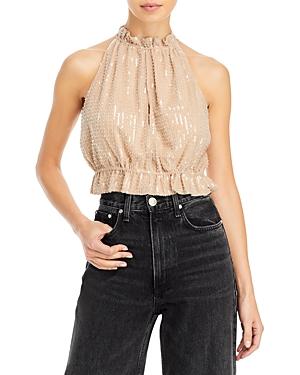 Line & Dot Molly Sequined Crop Top