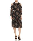 June & Hudson Cold-shoulder Chiffon Dress - 100% Exclusive