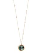 Gucci 18k Yellow Gold Blue And Black Icon Blooms Necklace, 31.5