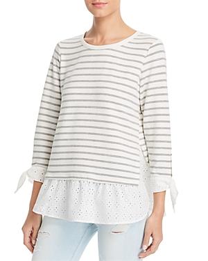 Status By Chenault Eyelet Layered Look Top