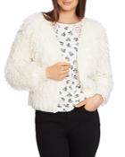 1.state Loop-stitch Open-front Cardigan
