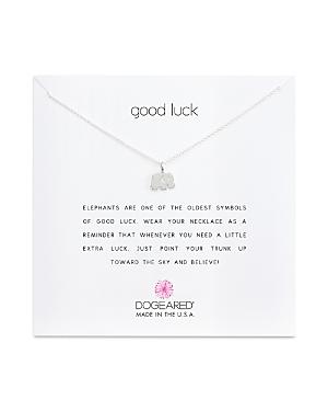 Dogeared Sterling Silver Good Luck Elephant Necklace, 16