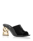 Dolce & Gabbana Logo High Heel Slide Sandals