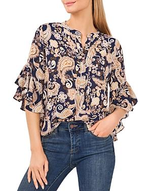 Vince Camuto Glasgow Paisley Flutter Sleeve Blouse