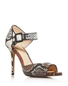 Vince Camuto Women's Sessen Mixed Snake-embossed High-heel Sandals