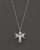 Kc Designs Small Diamond Cherub Pendant Necklace In 14k White Gold, .10 Ct. T.w.