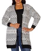 Belldini Plus Jacquard Long Cardigan