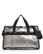 Lesportsac Large Rebecca Metallic Nylon Weekender Duffel Bag