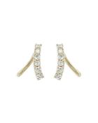 Rachel Reid 14k Yellow Gold Diamond Bar Threader Earrings