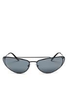 Prada Women's Brow Bar Mirrored Cat Eye Sunglasses, 66mm