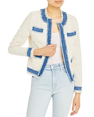 L'agence Agnes Denim Trim Tweed Jacket