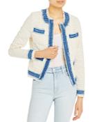 L'agence Agnes Denim Trim Tweed Jacket