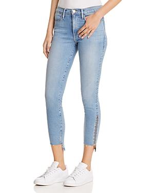 Frame Le High Skinny Raw Stagger Jeans In Jackson