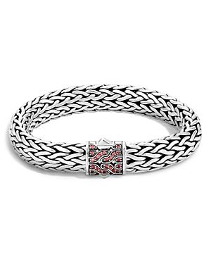 John Hardy Limited Edition Classic Chain Sterling Silver Large Chain Bracelet With Red Sapphire