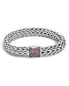 John Hardy Limited Edition Classic Chain Sterling Silver Large Chain Bracelet With Red Sapphire