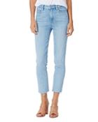 Paige Cindy Raw Hem Straight Jeans In Park Ave